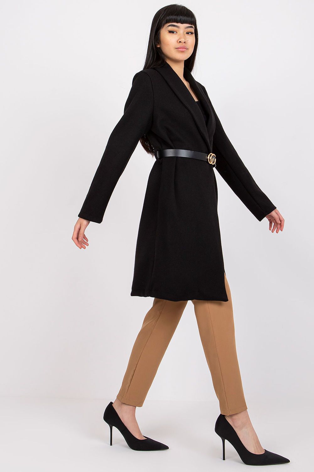Corvianne Belted Buttoned Coat
