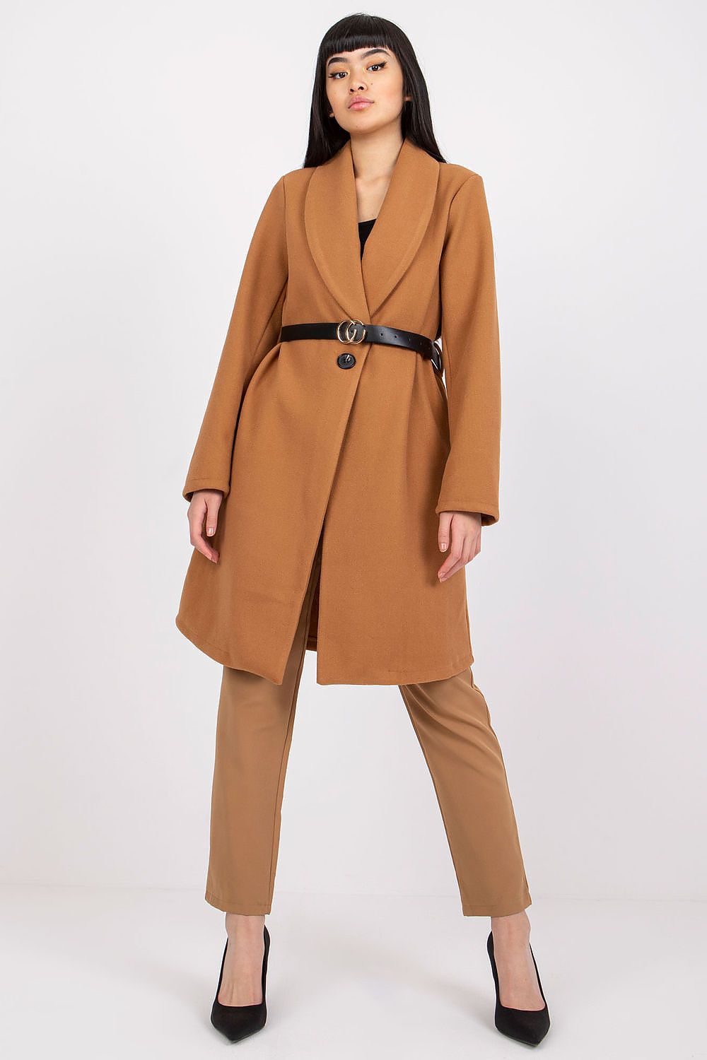 Corvianne Belted Buttoned Coat