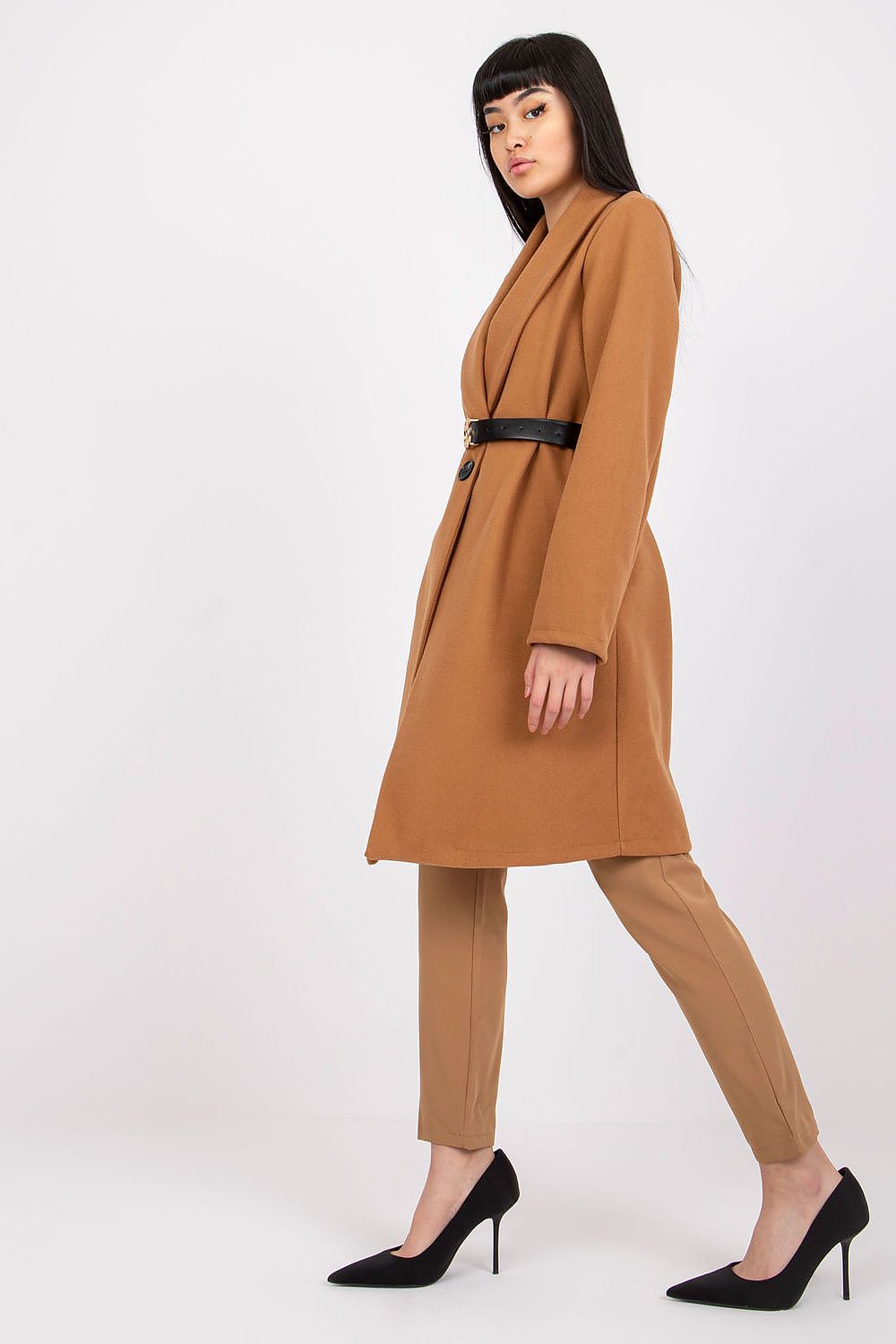 Corvianne Belted Buttoned Coat