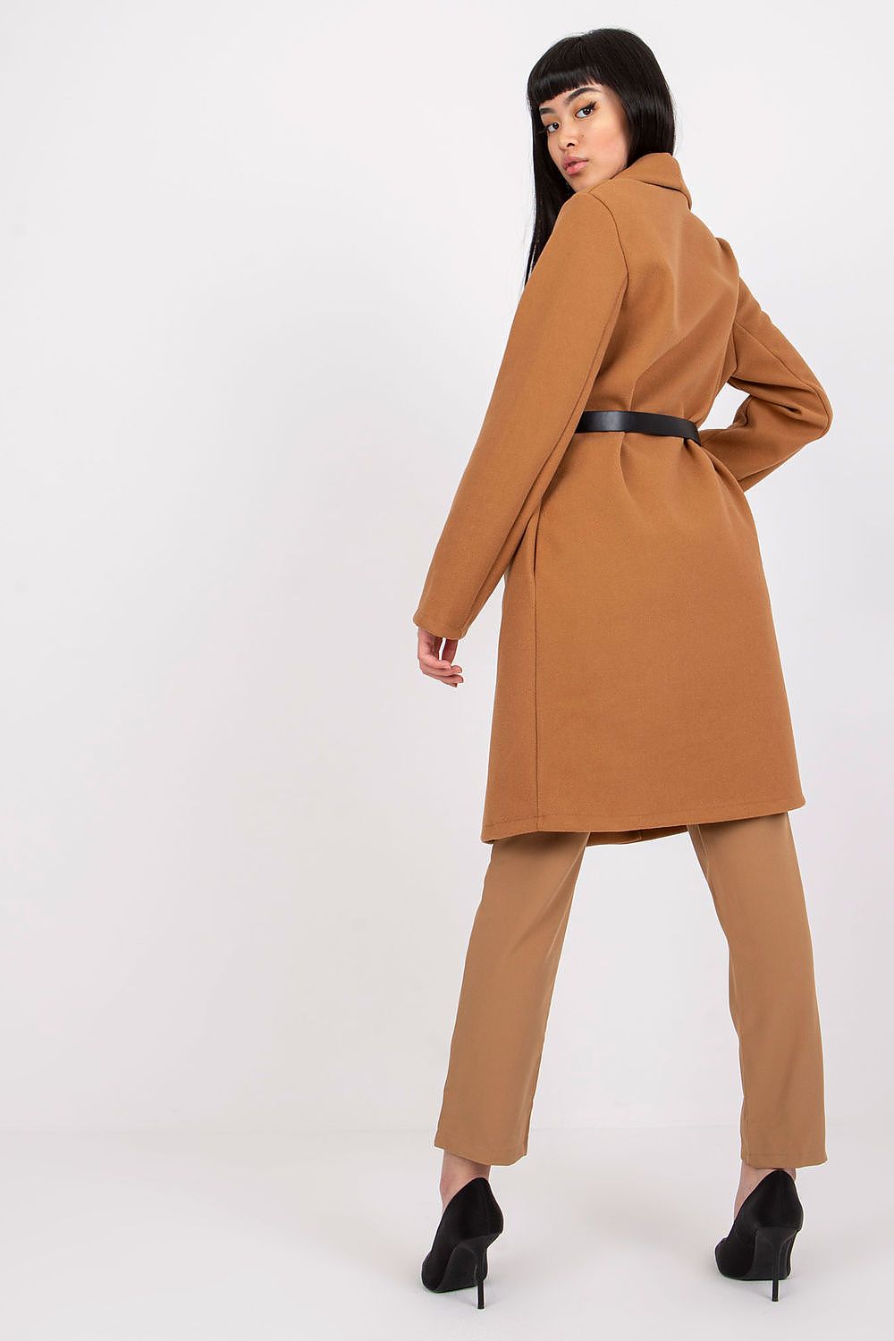 Corvianne Belted Buttoned Coat