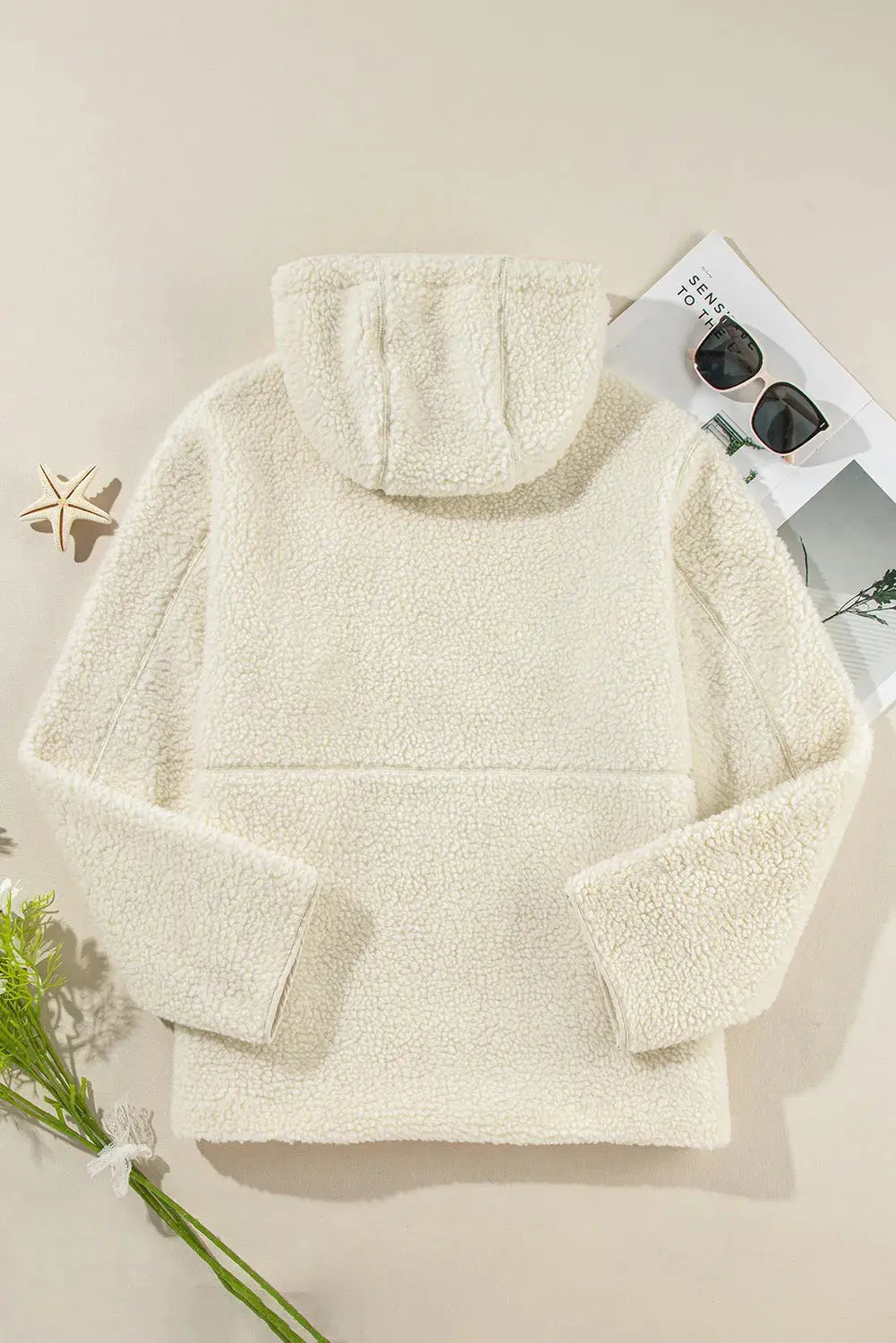 Drawstring Zip Up Long Sleeve Hooded Jacket