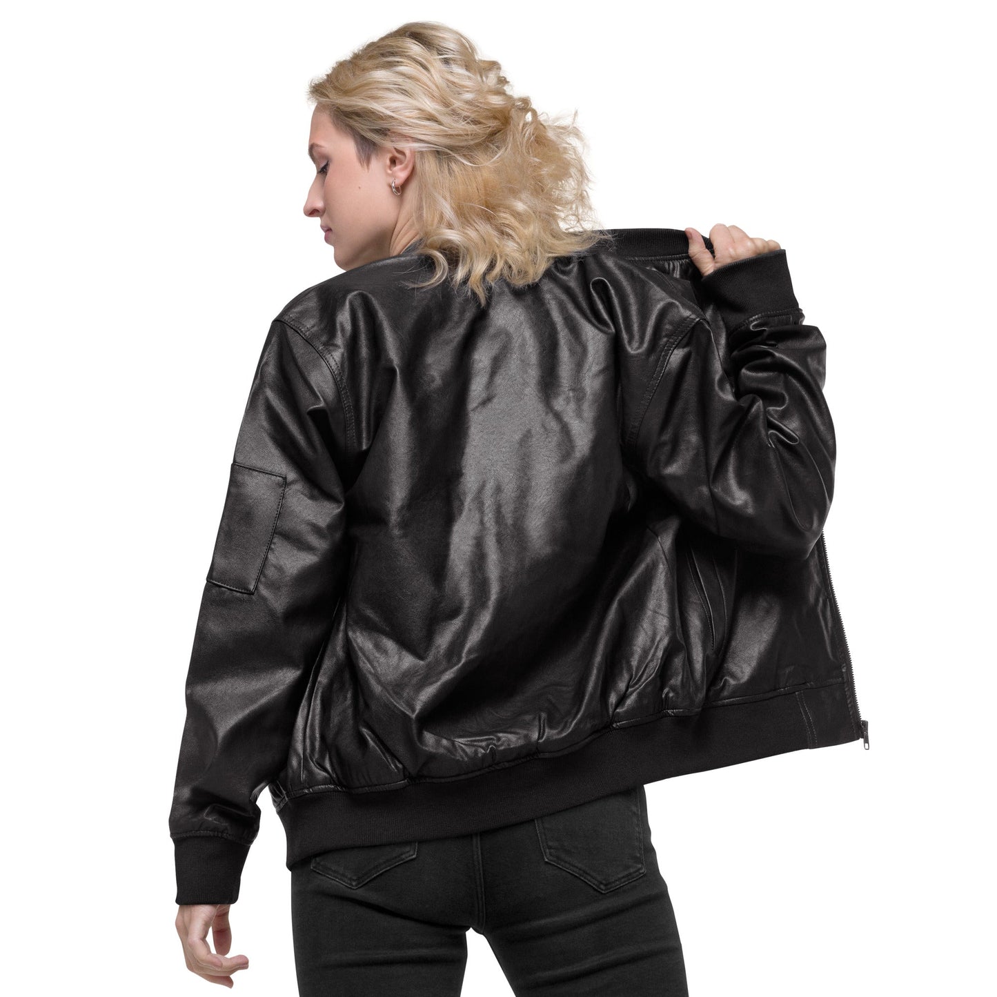 Ukrainian Vibe Tryzub Edition - Leather Bomber Jacket