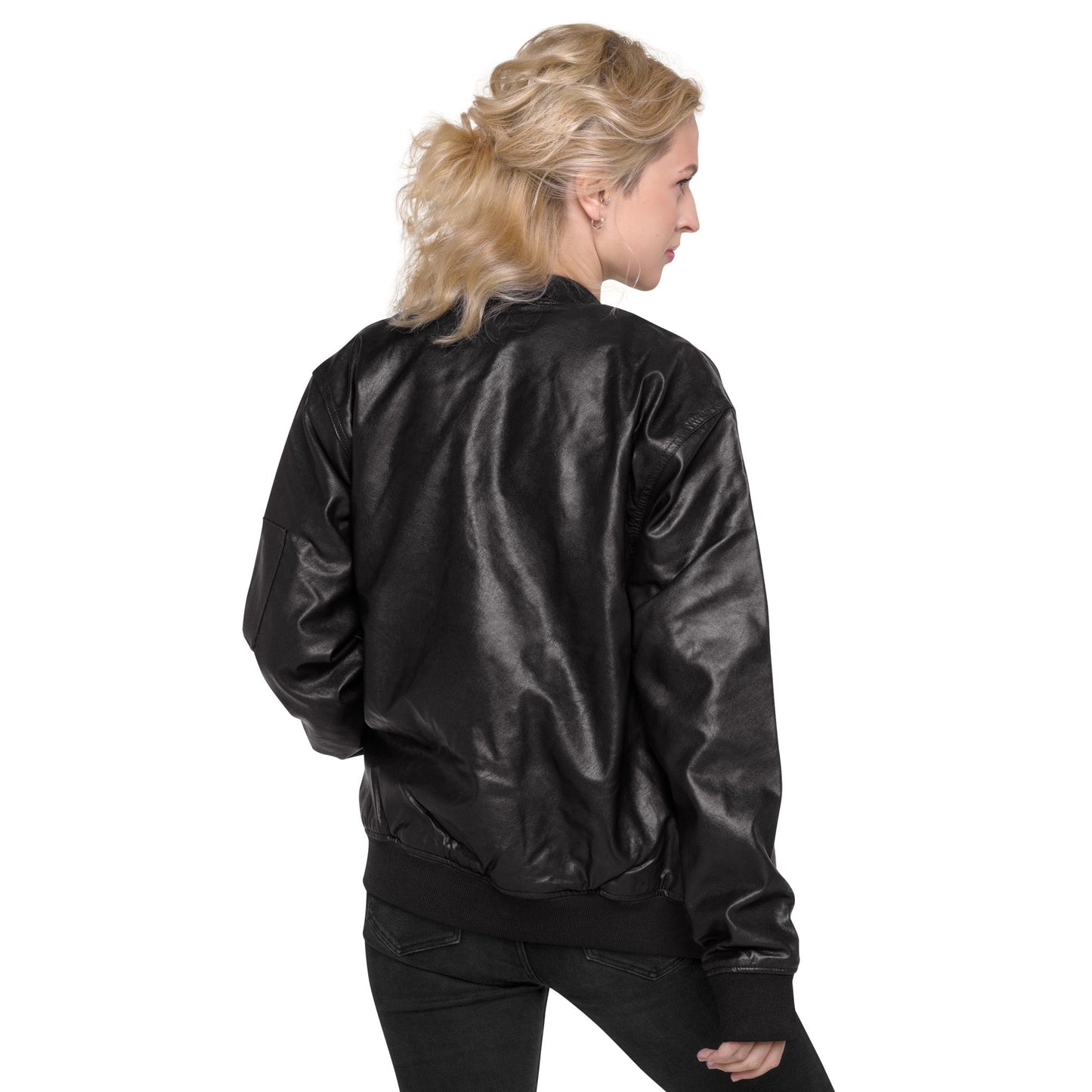 Ukrainian Vibe Tryzub Edition - Leather Bomber Jacket