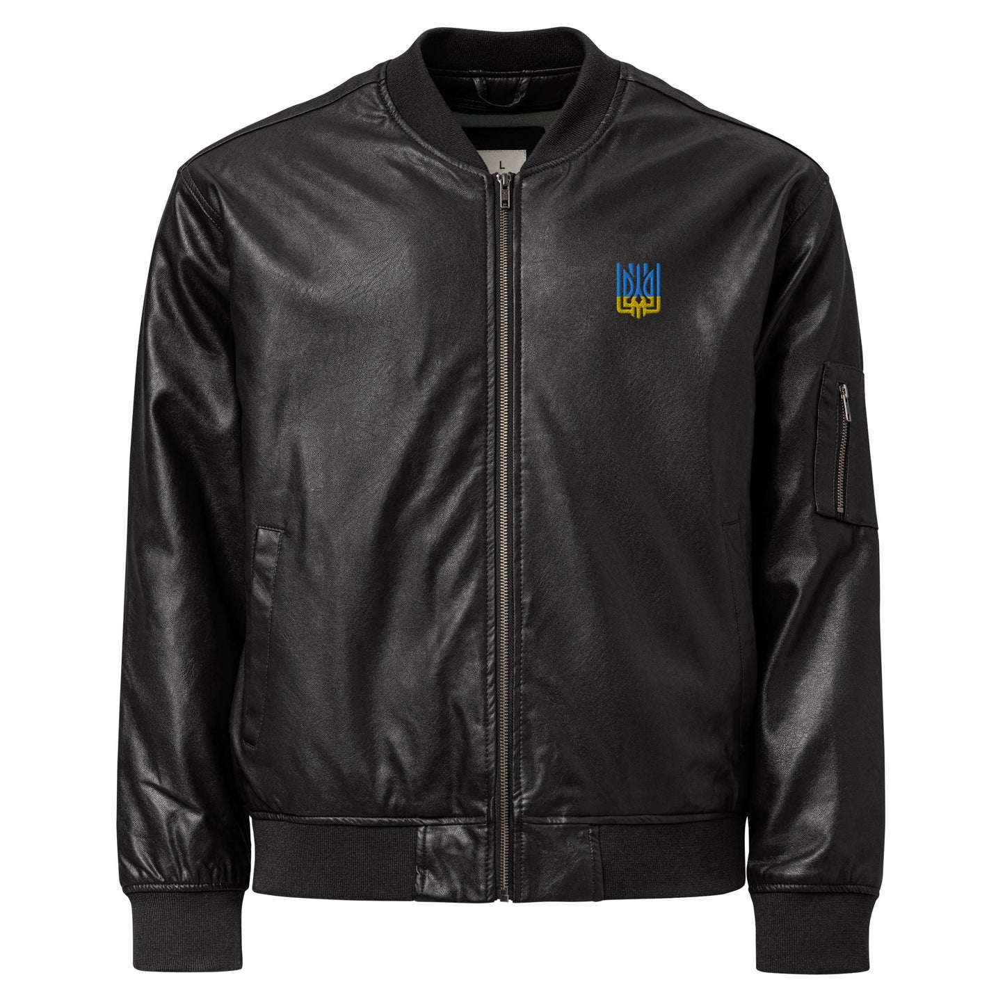 Ukrainian Vibe Tryzub Edition - Leather Bomber Jacket