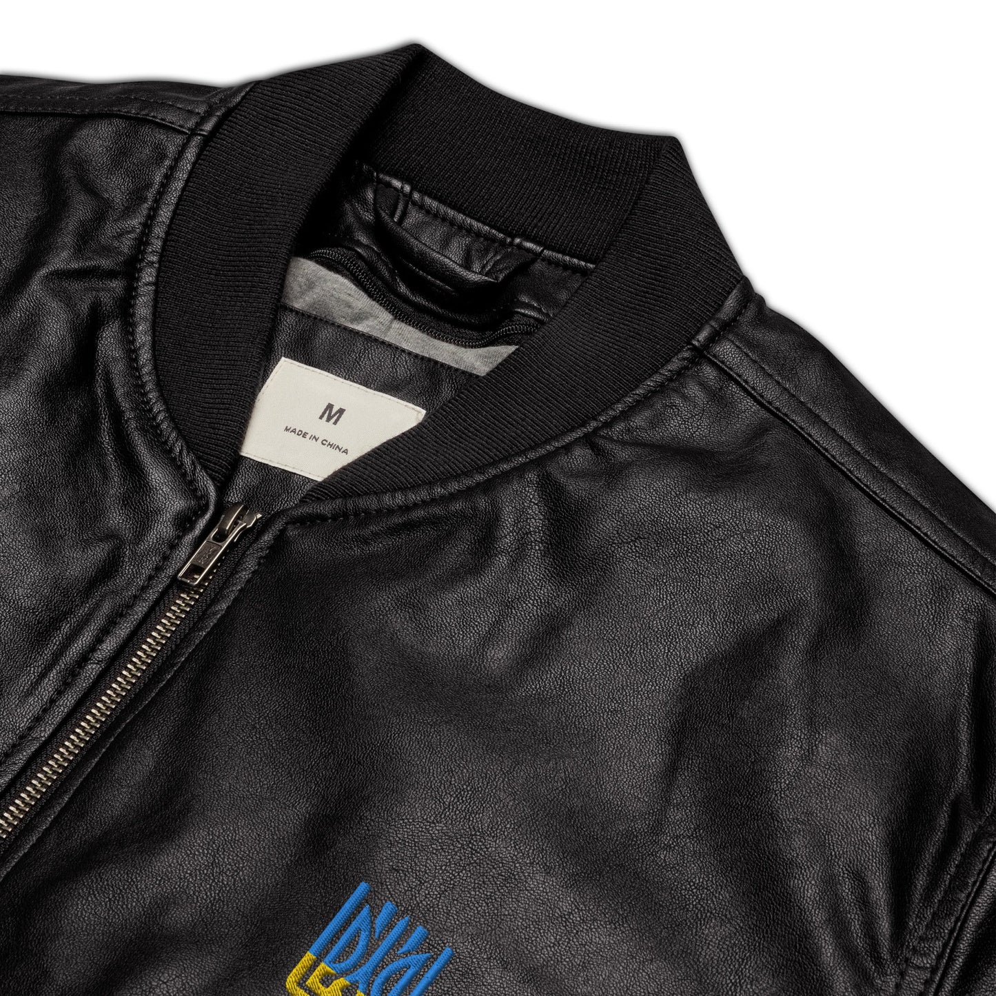 Ukrainian Vibe Tryzub Edition - Leather Bomber Jacket