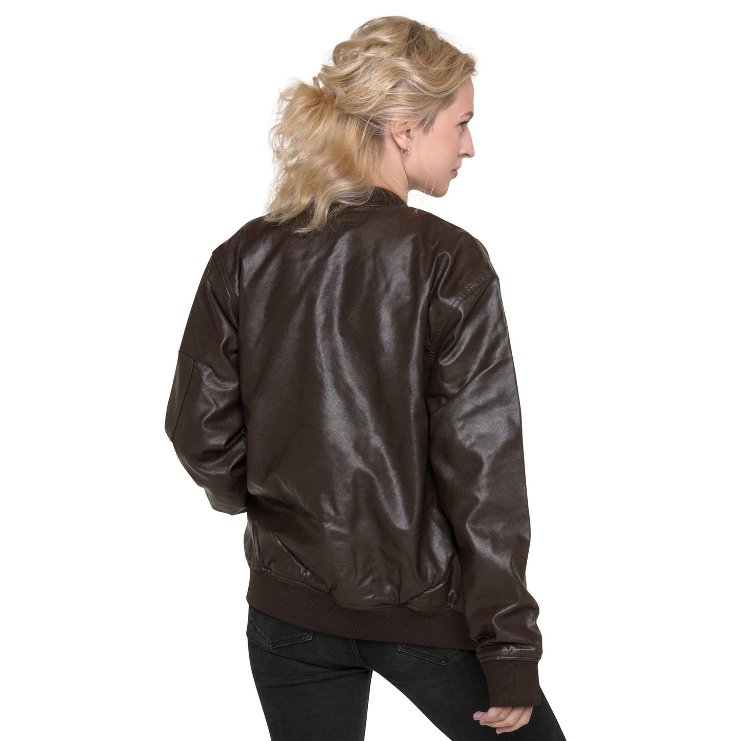 Ukrainian Vibe Tryzub Edition - Leather Bomber Jacket