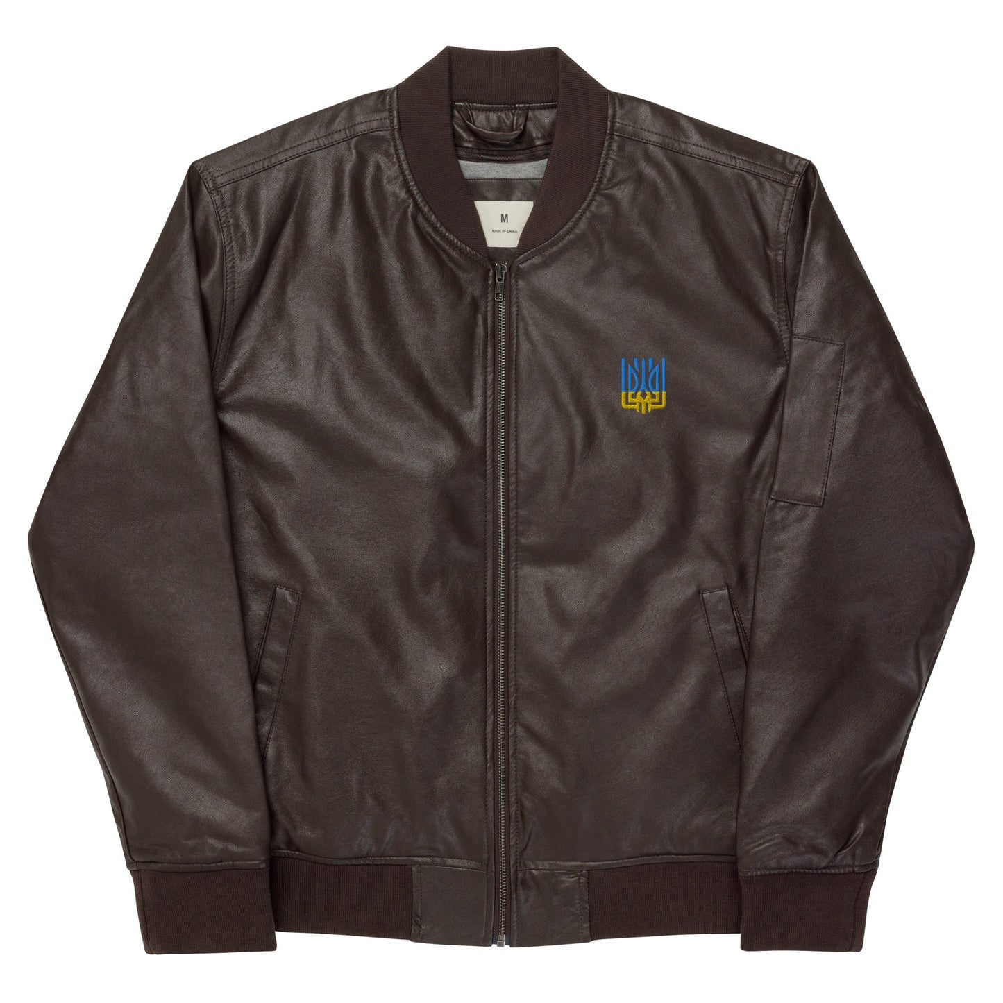 Ukrainian Vibe Tryzub Edition - Leather Bomber Jacket