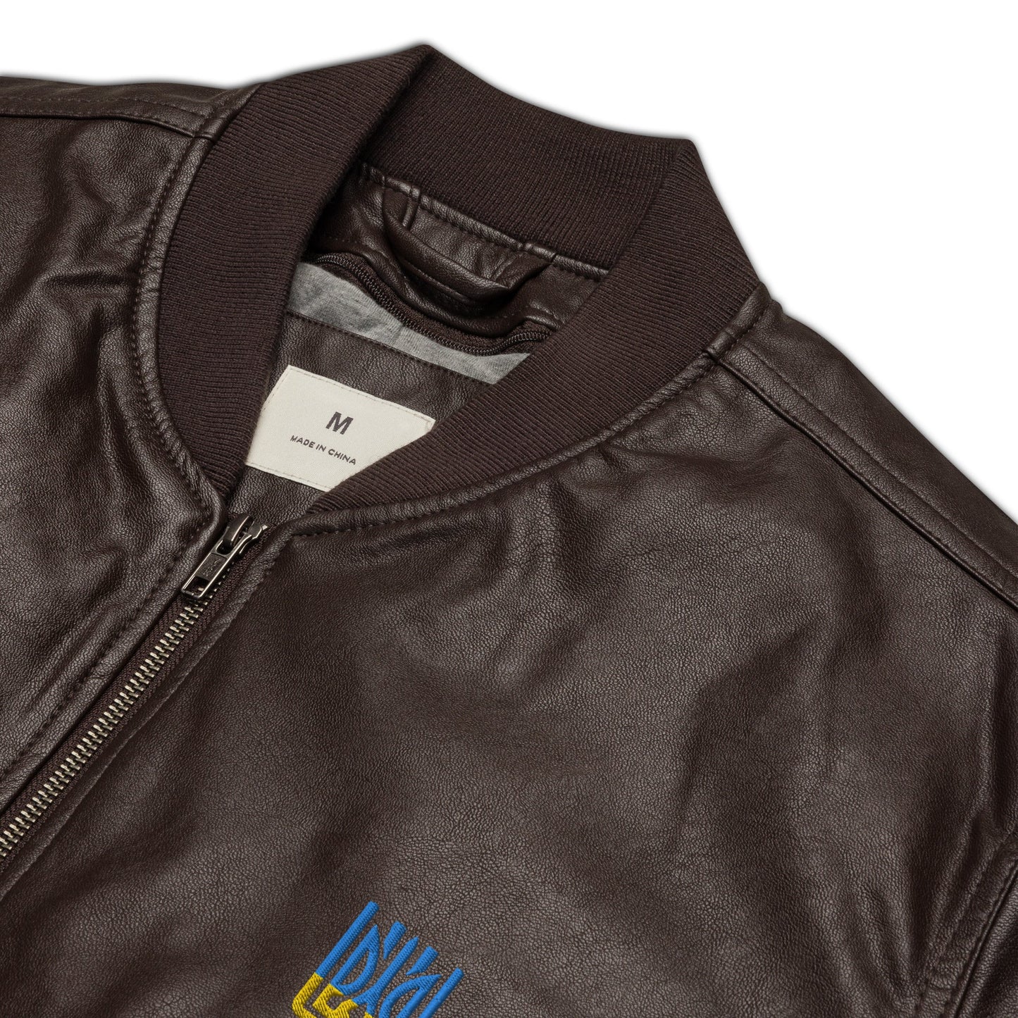Ukrainian Vibe Tryzub Edition - Leather Bomber Jacket