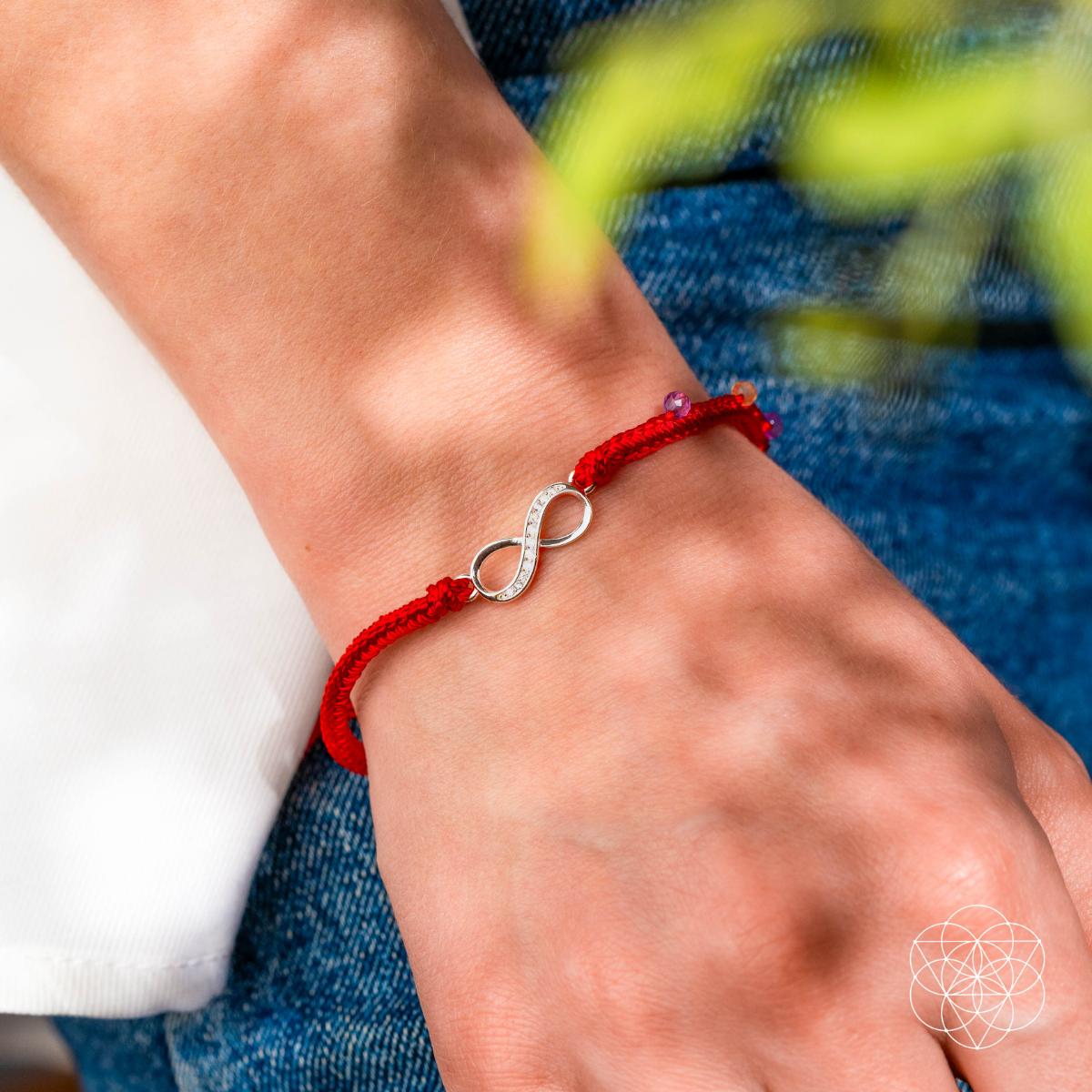 Lunar Radiance Eight Strand Red String Bracelet Prosperity