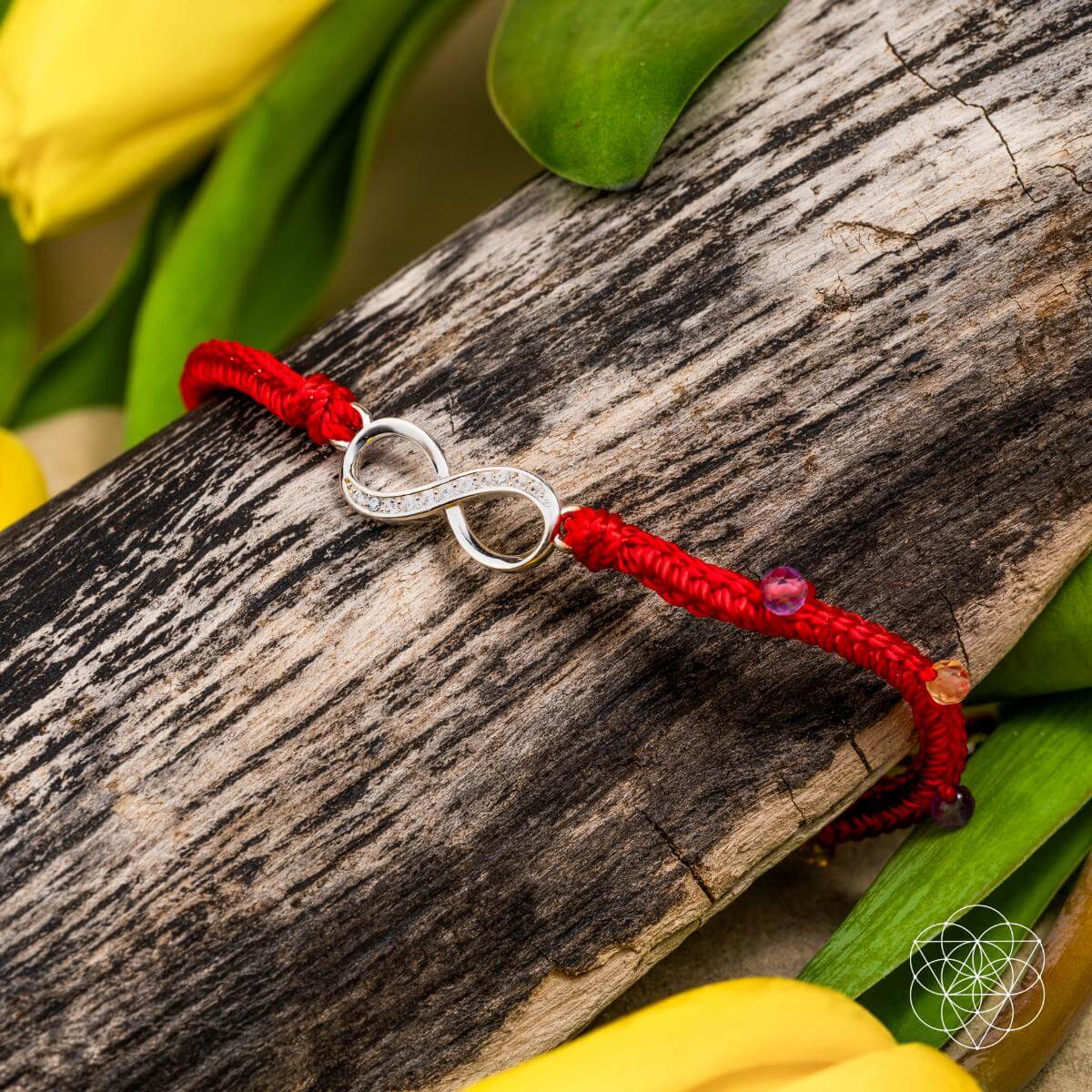 Lunar Radiance Eight Strand Red String Bracelet Prosperity