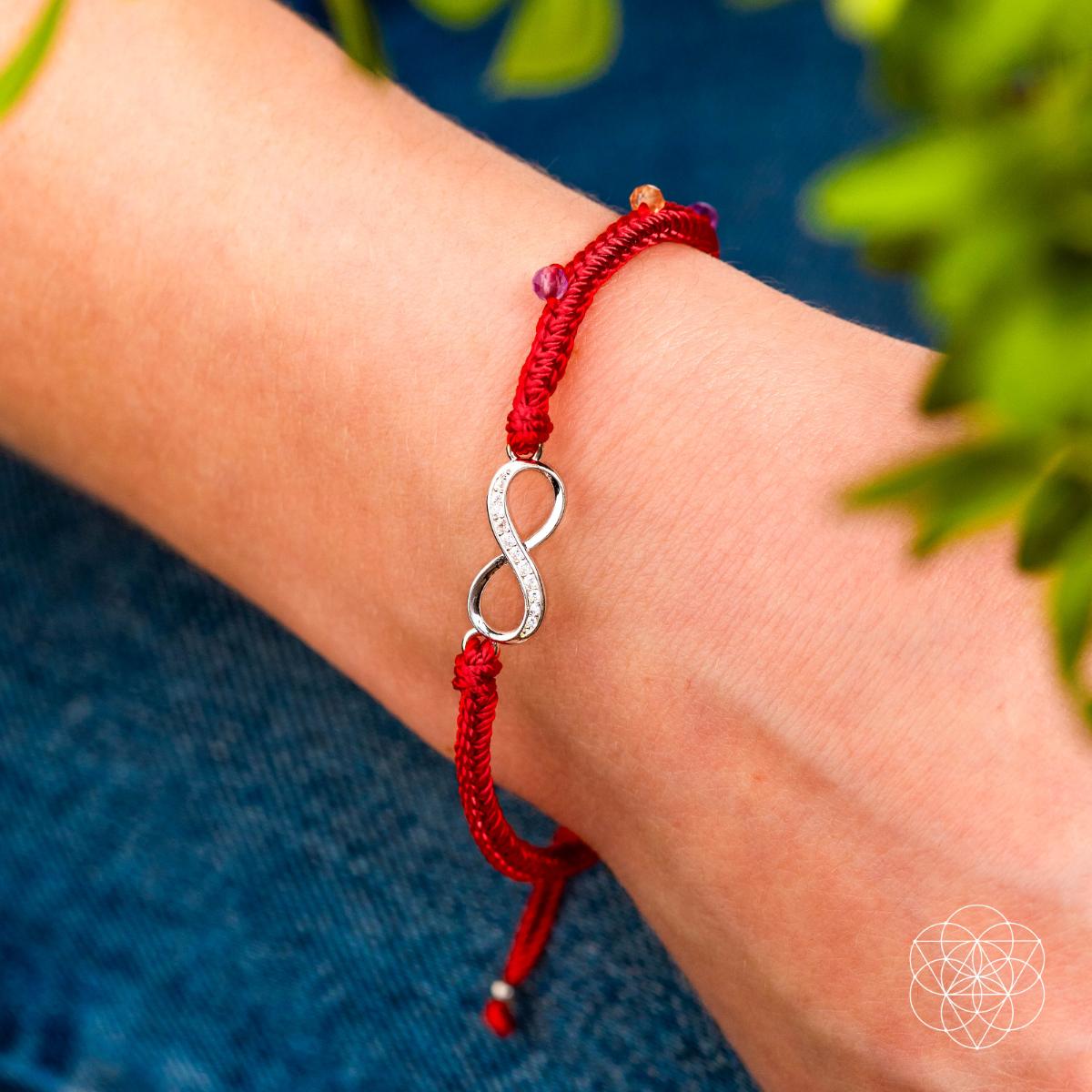 Lunar Radiance Eight Strand Red String Bracelet Prosperity