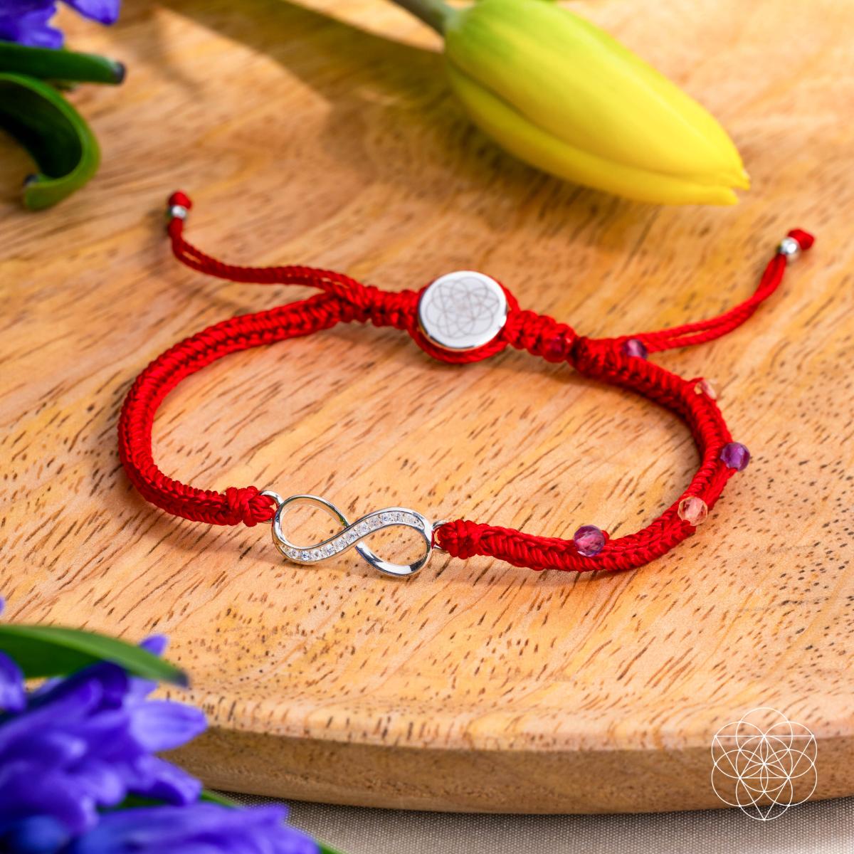 Lunar Radiance Eight Strand Red String Bracelet Prosperity