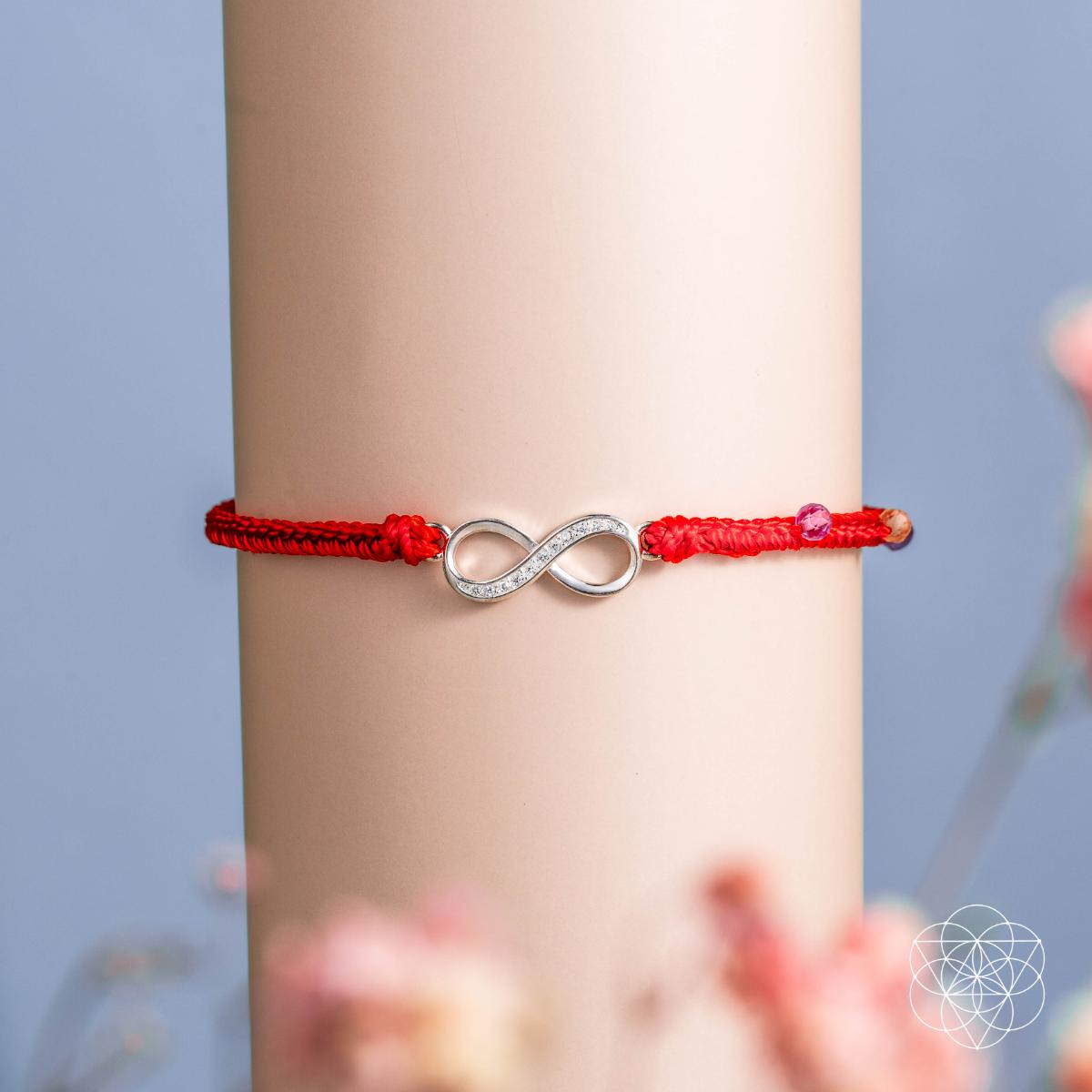Lunar Radiance Eight Strand Red String Bracelet Prosperity
