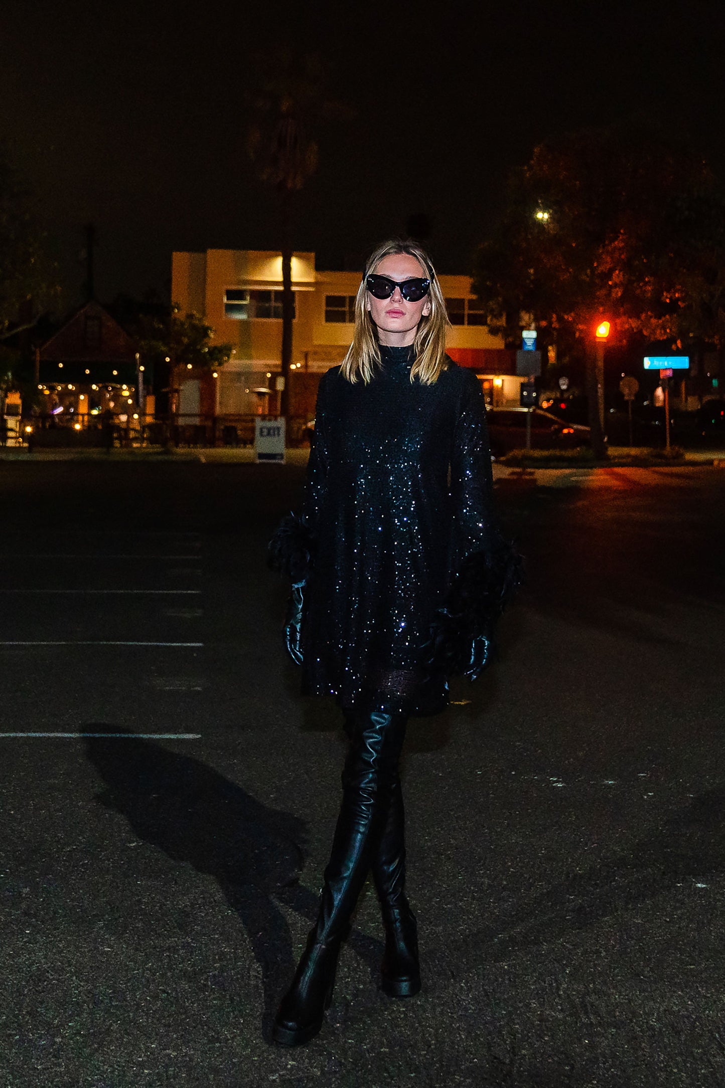 Time Warp Sequin Mod Mini in Frankie Black