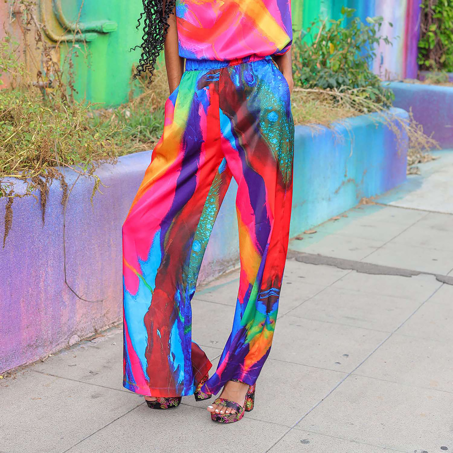 Melissa Elastic Waist Wide Leg Pant