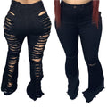 Fashion Trendy Unique Jeans Stretch Plus Size Bell-bottom Pants See size chart under “more details”