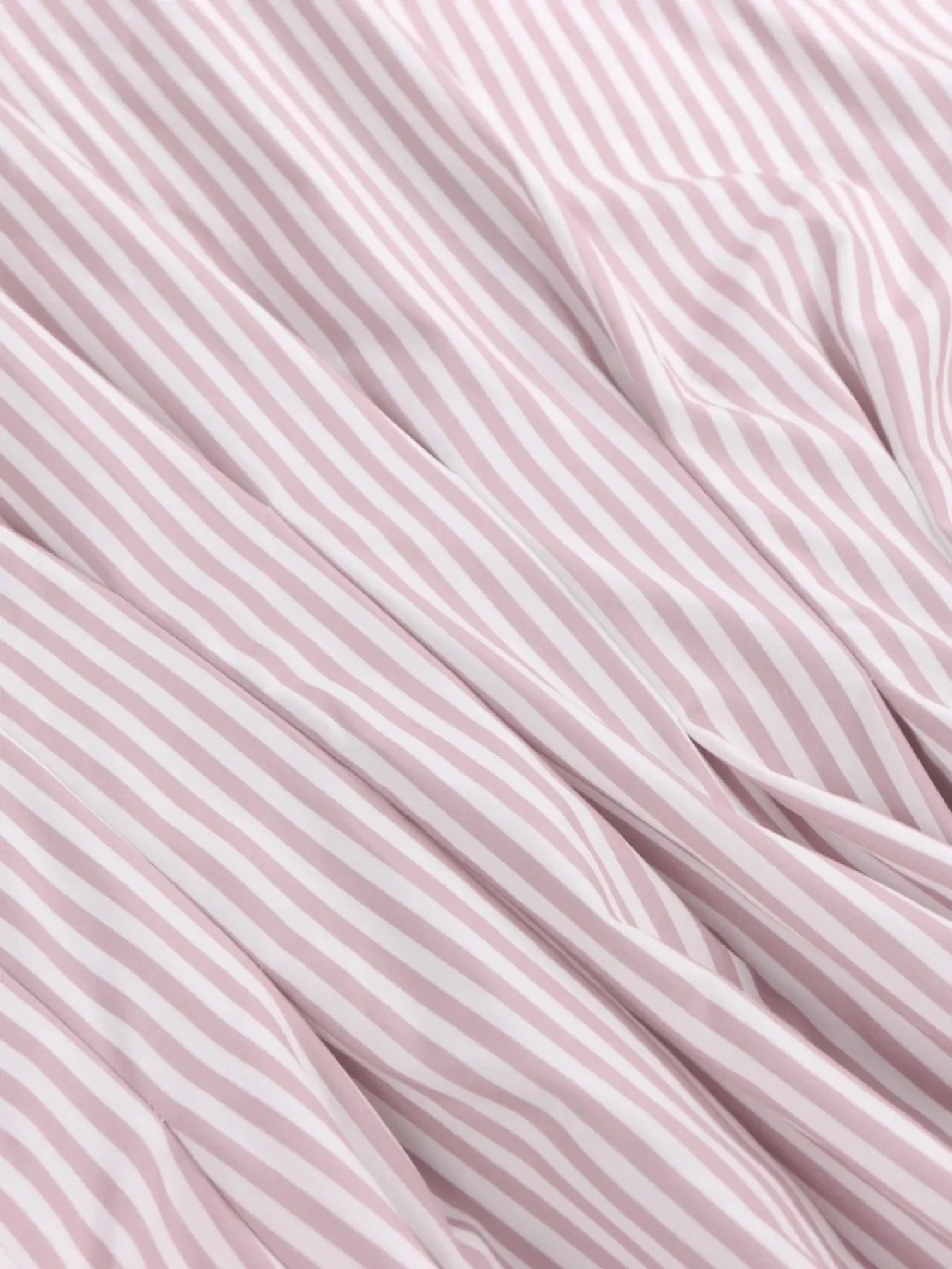 Pinstripe Puff Sleeve Cinched Waist Button Up Shirt