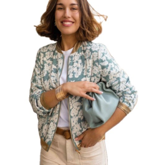 Casual Jacket Slim-fit Zipper Printed Jacket See size chart under “more details”