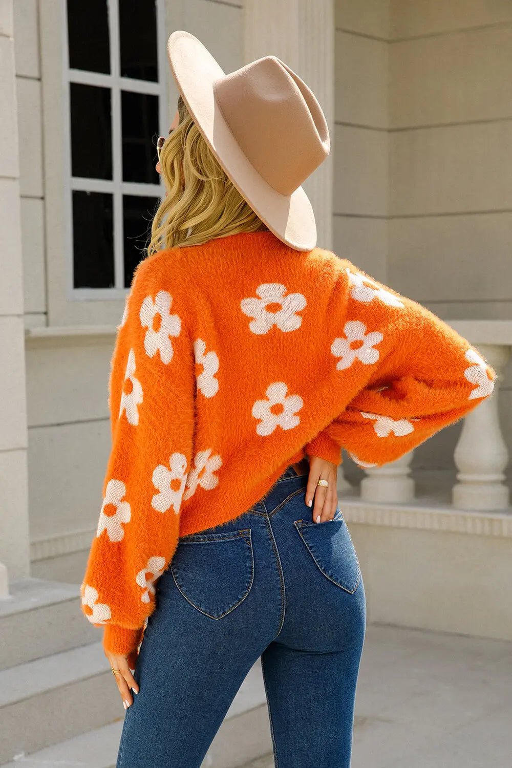 Floral Chic Open Front Cardigan