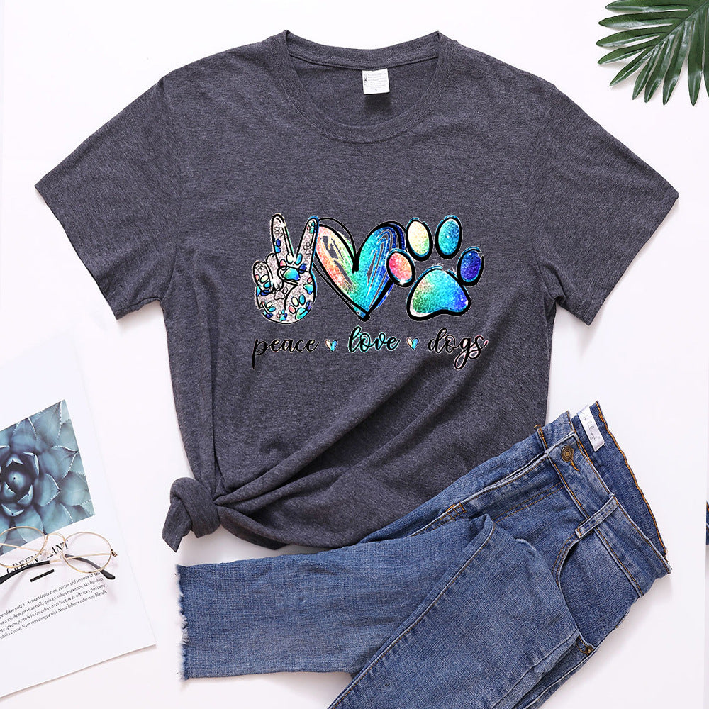Short-sleeved Casual Plus Size Loose Trend Ladies See size chart under “more details”