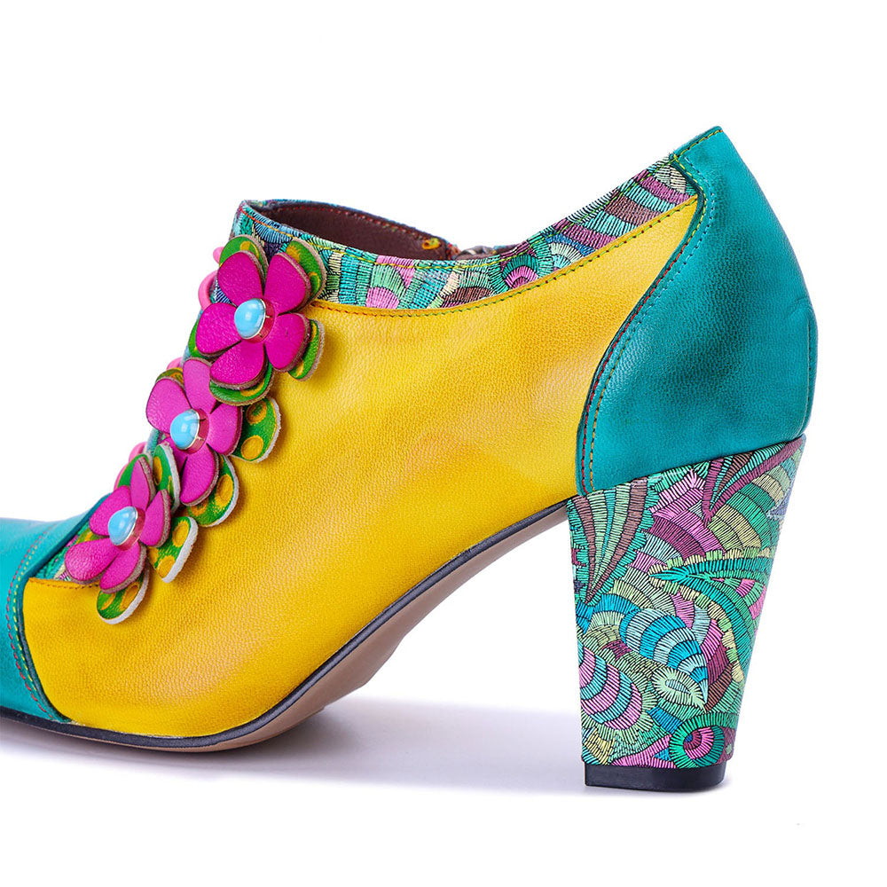 Starlit Vintage Radiance Handmade Bohemian Graffiti Pumps