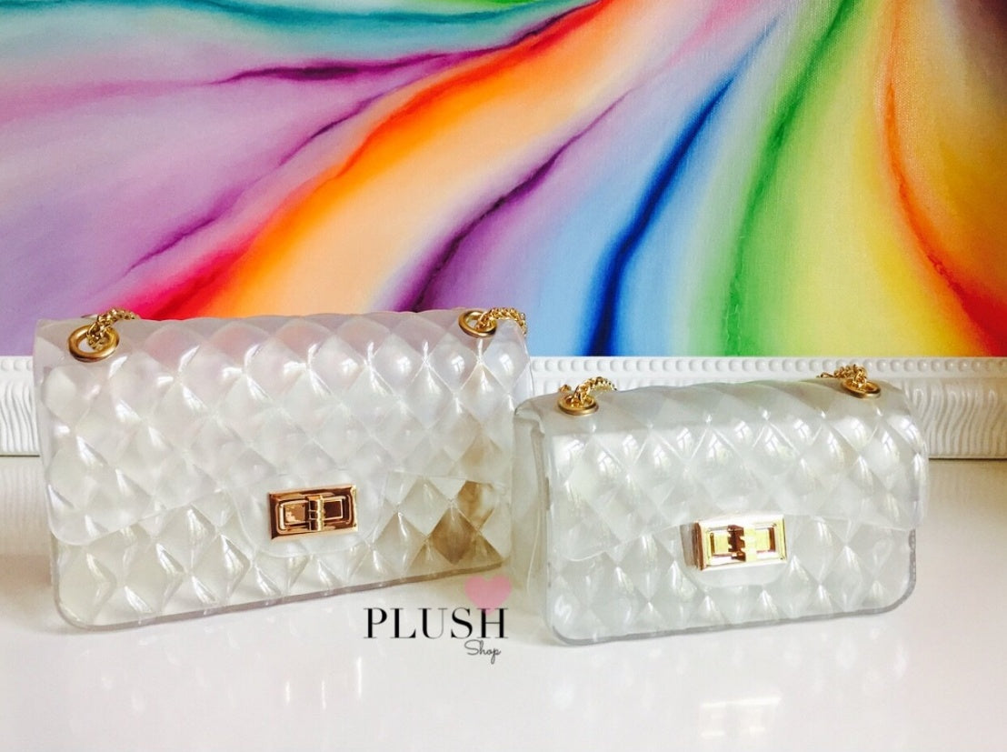 Ins super fire transparent mini bag female summer new jelly chain bag gradient wild Messenger bag