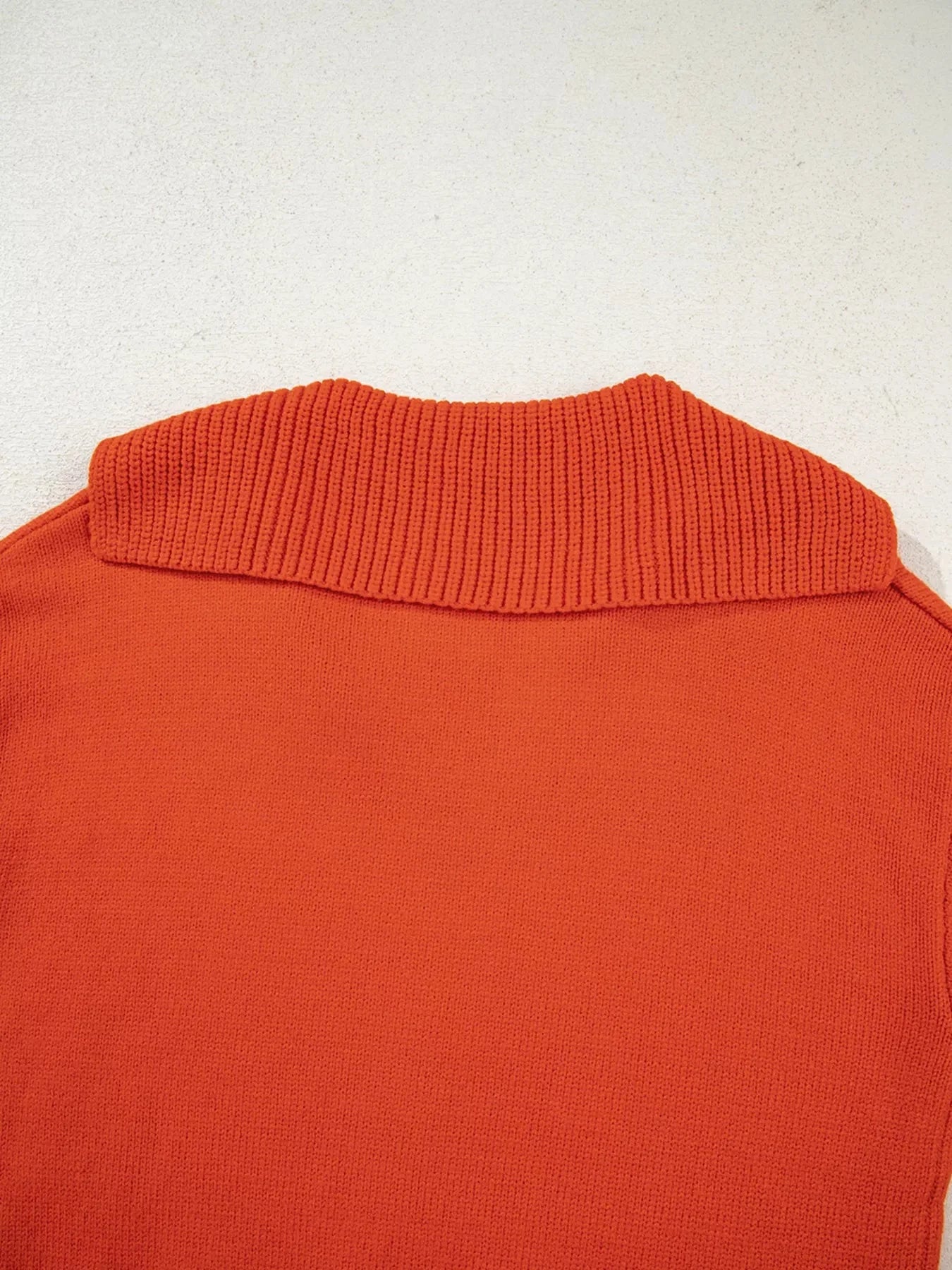 Collared Ribbed Edge V Neck Sweater