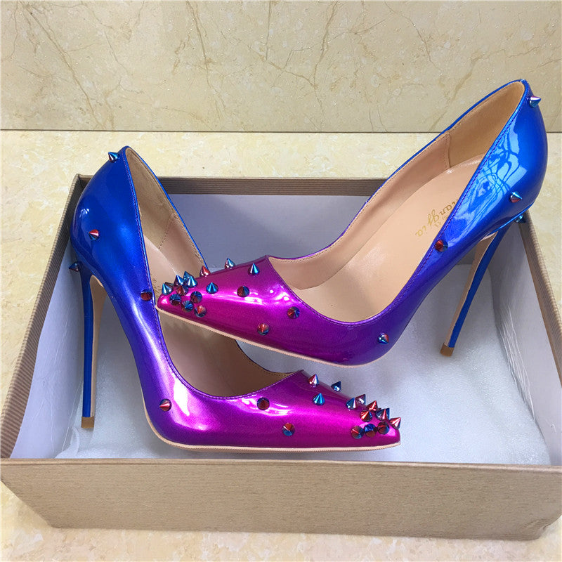 Gradient rivet high heels See size chart under “more details”