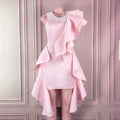 Ruffled Sexy Sleeveless Dress Slim Bag Hip Skirt Banquet Evening Dress See size chart under “more details”