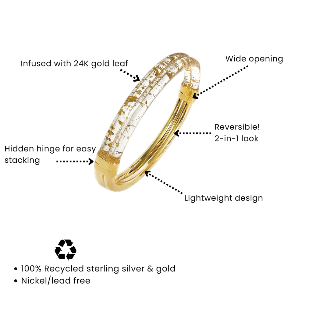 Ridge Lucite Hinge Bangle See size chart under “more details”