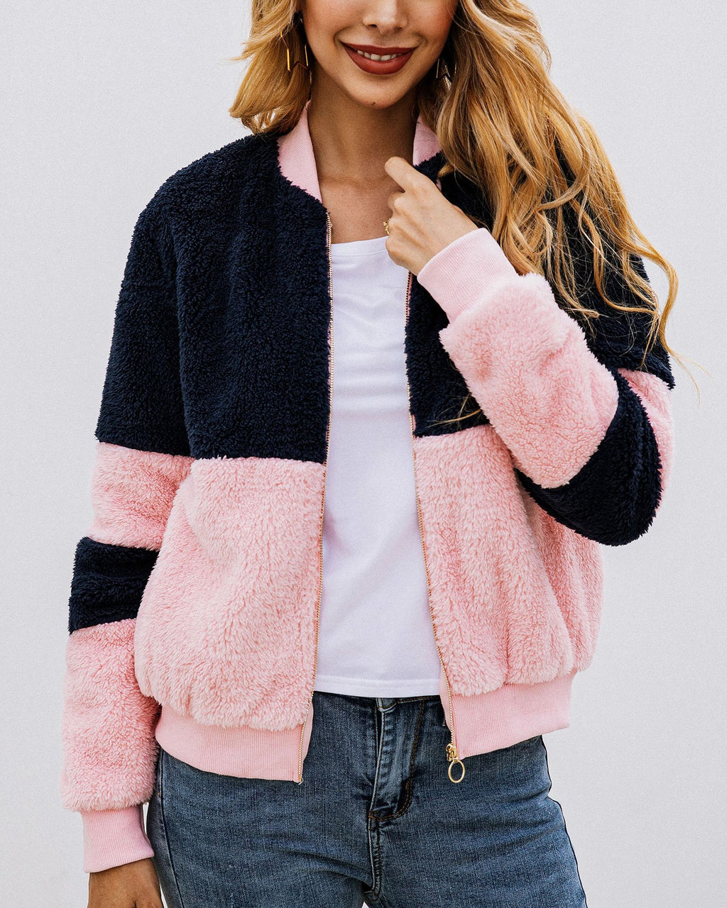 Spliced pocket fur hoodie See size chart under “more details”