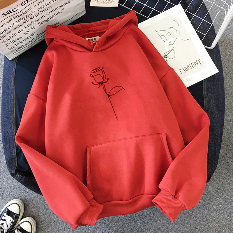 Candy Black Rose Print Sport Hoodie See size chart under “more details”