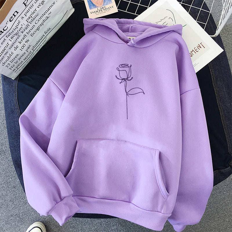 Candy Black Rose Print Sport Hoodie See size chart under “more details”