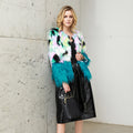 Faux Fur Two-tone Fur Stitching Plush Fur Coat See size chart under “more details”