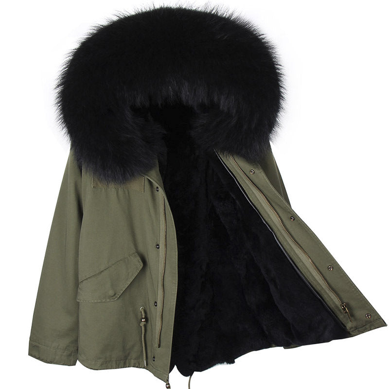 Loose short fur coat