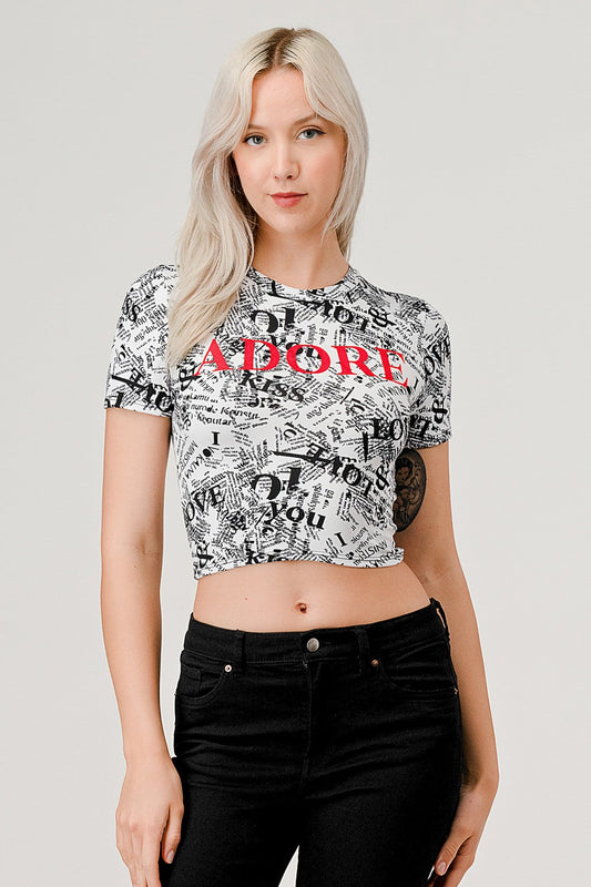 Adore Graphic Crop Top