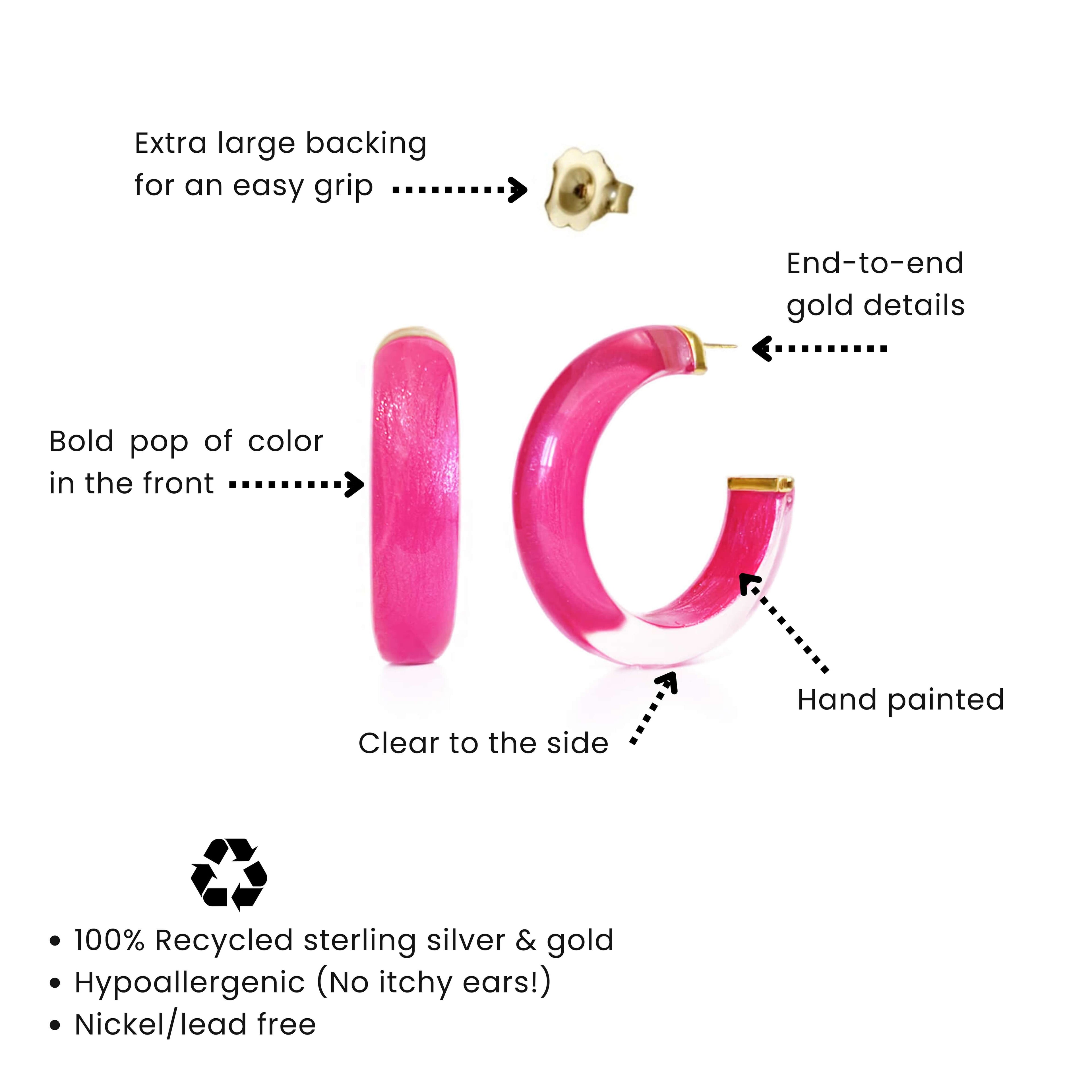 Peony Illusion Hoop Earrings