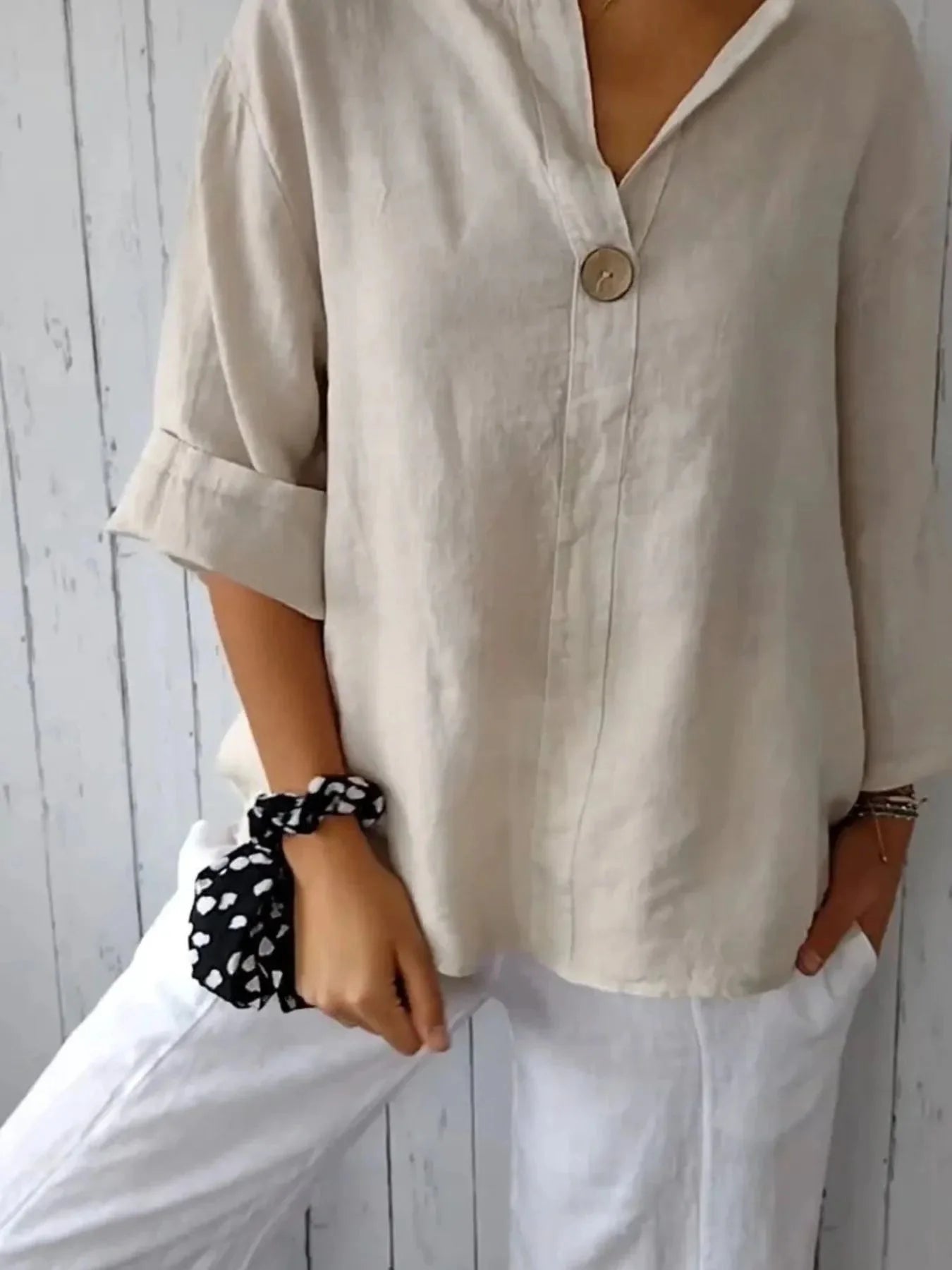 Celestial Chic Linen Blouse