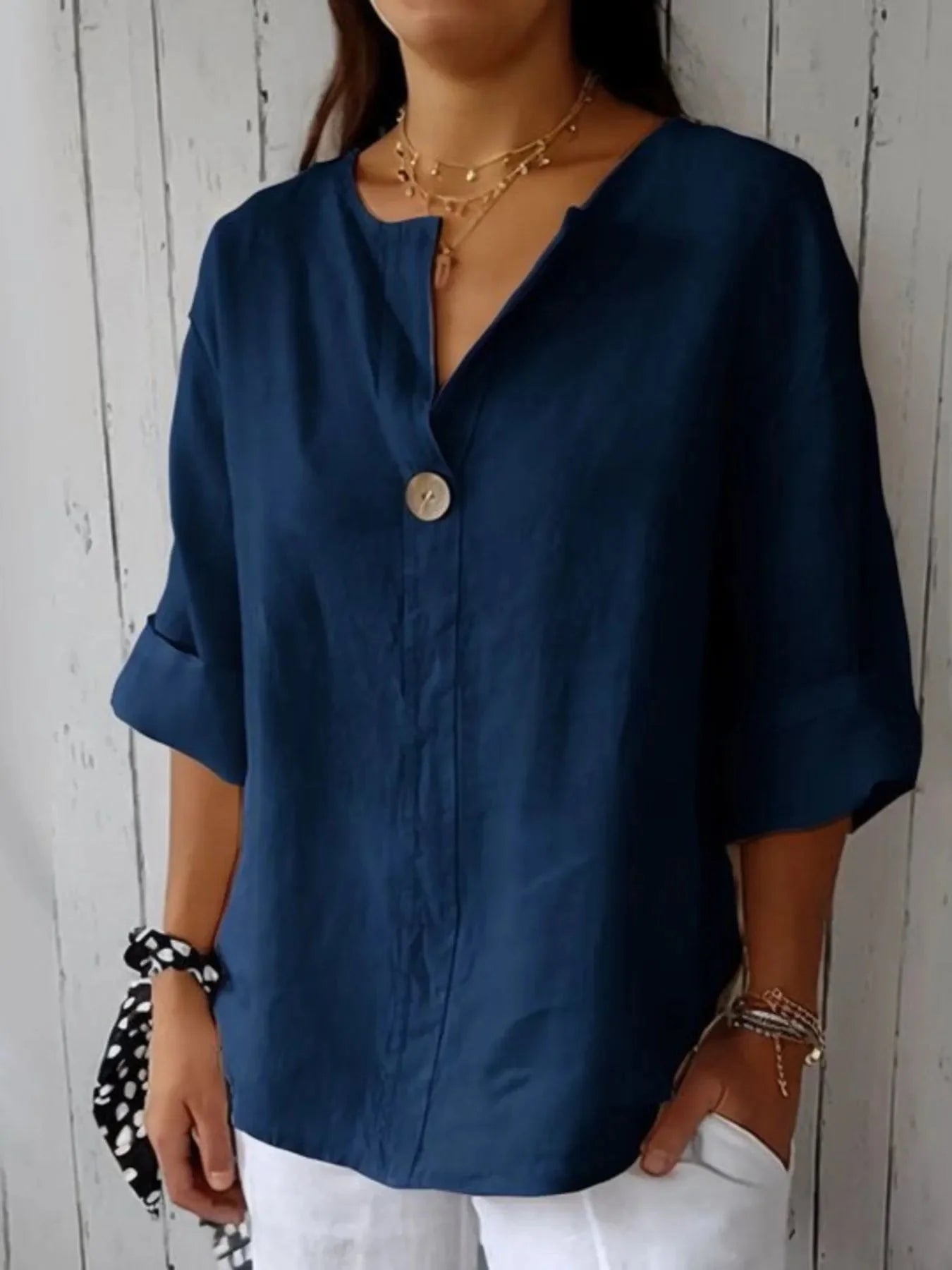 Celestial Chic Linen Blouse