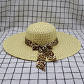 Women's Large-brimmed Beach Hat With Bow And Streamer Straw Hat See size chart under “more details”