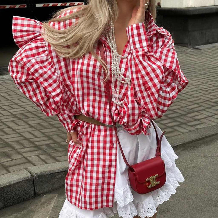 Personality New Cotton Plaid Women's Shirt See size chart under “more details”
