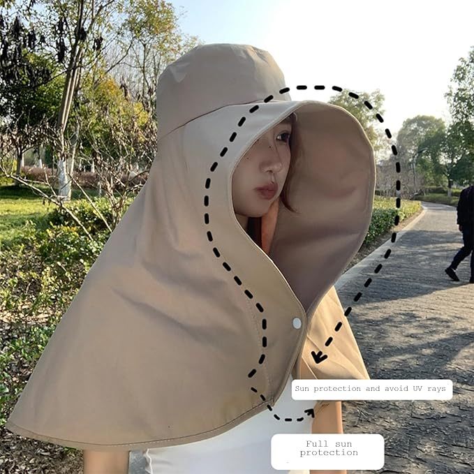 Beach Sun Hat, Neck UV Protection Sun Hat