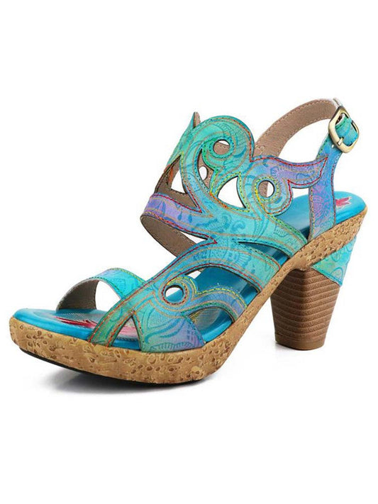 Starlit Hand Painted Leather Sandals For Bold Confidence