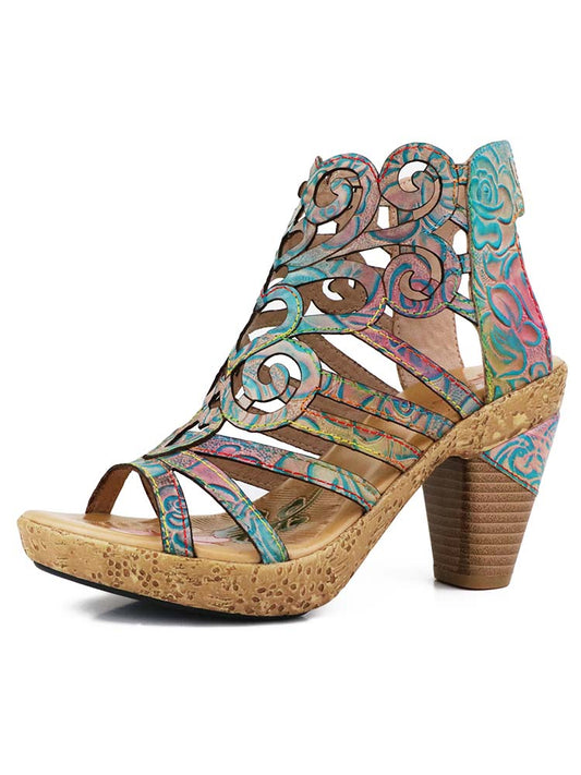 Starlit Confidence Hand Painted Leather Sandals Luxe