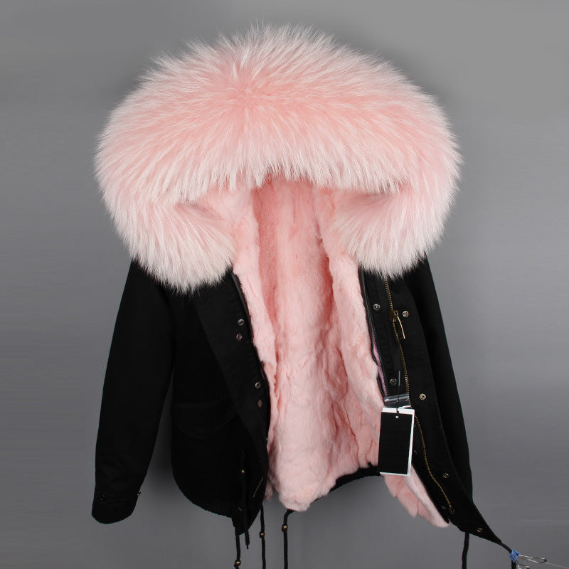 Loose short fur coat
