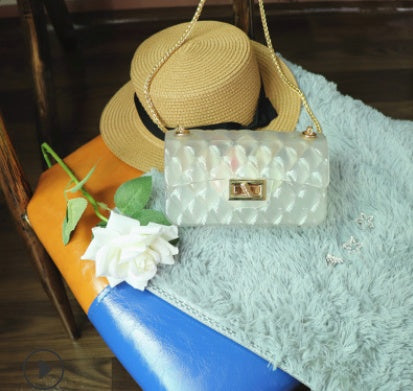 Ins super fire transparent mini bag female summer new jelly chain bag gradient wild Messenger bag