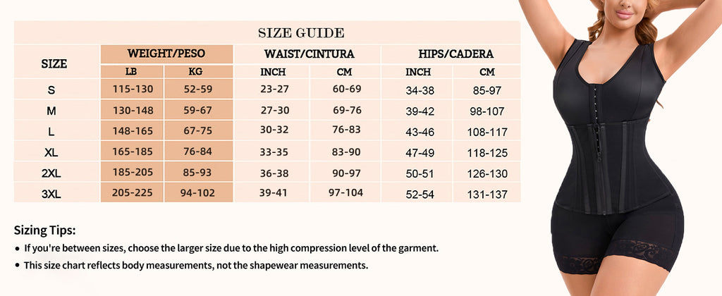 Fajas Colombianas Moldeadoras Overbust Shapewear For Women Tummy Control Full Body Shaper & Butt Lifter Post Surgery Compression Garment See size chart under “more details”
