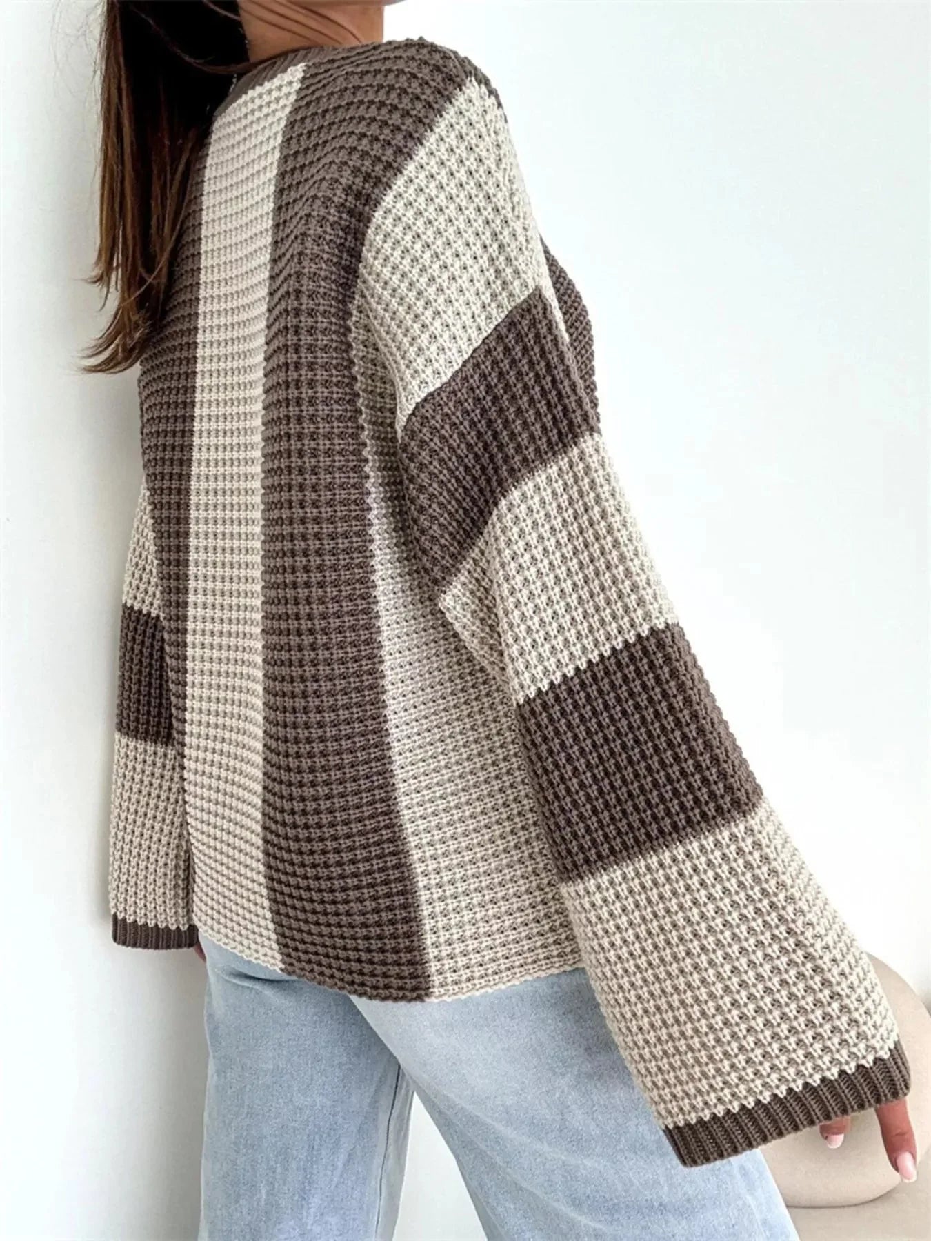 Color Block Long Sleeve Sweater