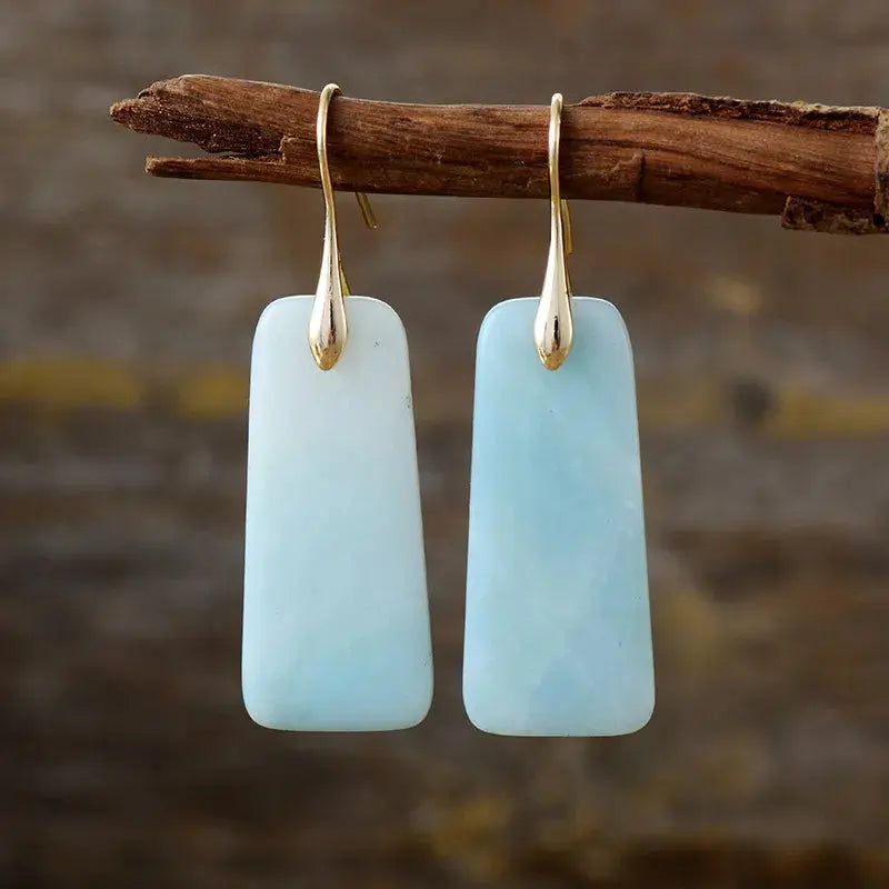 Natural Amazonite Drop Earrings