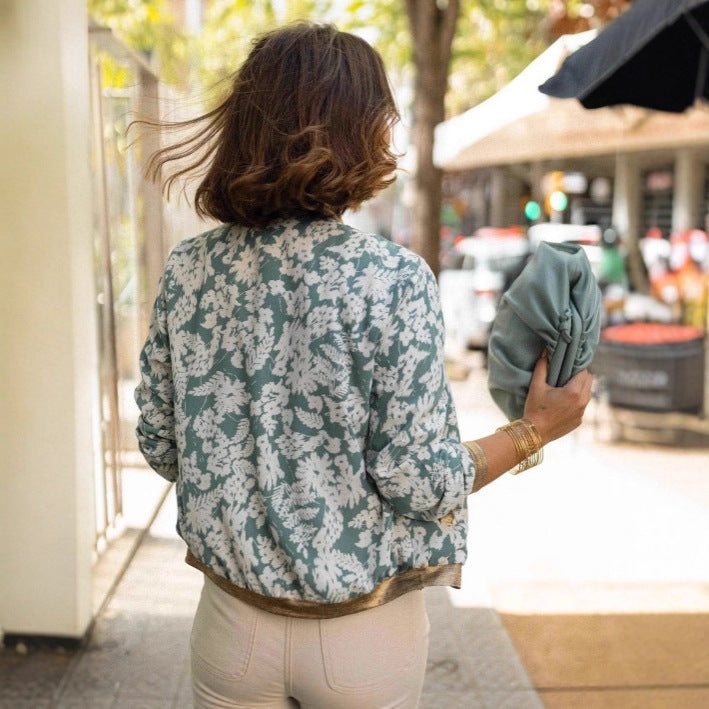Casual Jacket Slim-fit Zipper Printed Jacket See size chart under “more details”